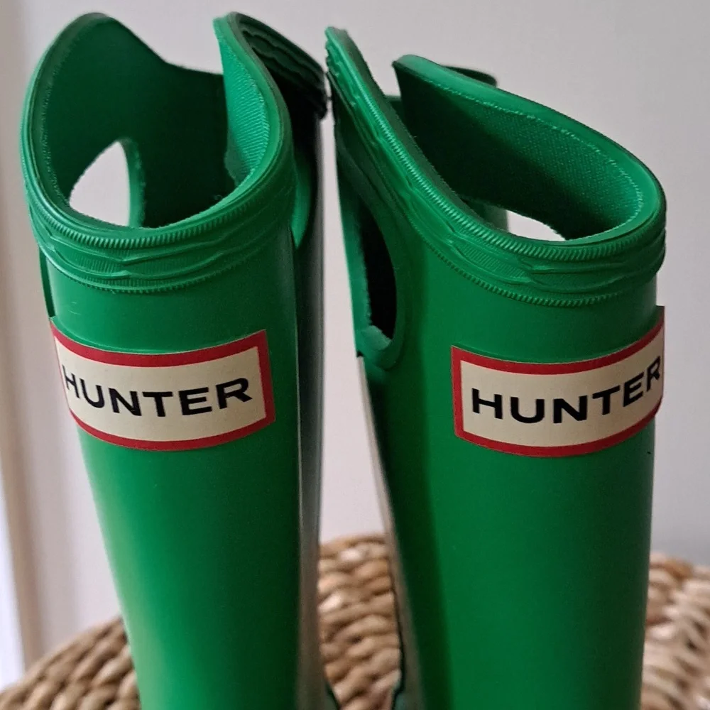 Hunter‎ Youth Classic Grab Handle Wellington Rain/Outdoor Boots Green G1/B13